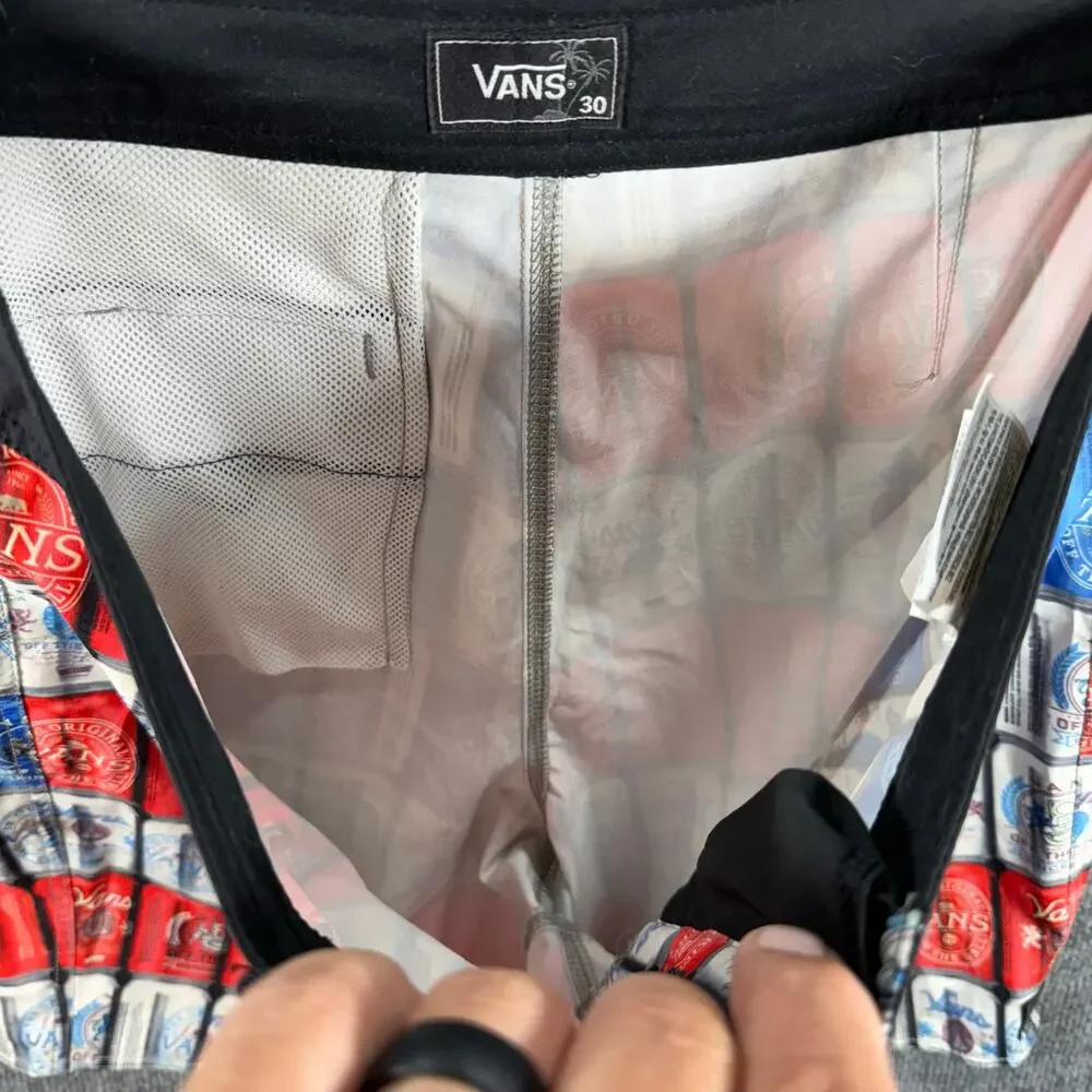 Vans Ameri-Can Swim Shorts Men's 30 4 Way Stretch Casual Patriotic Beachwear